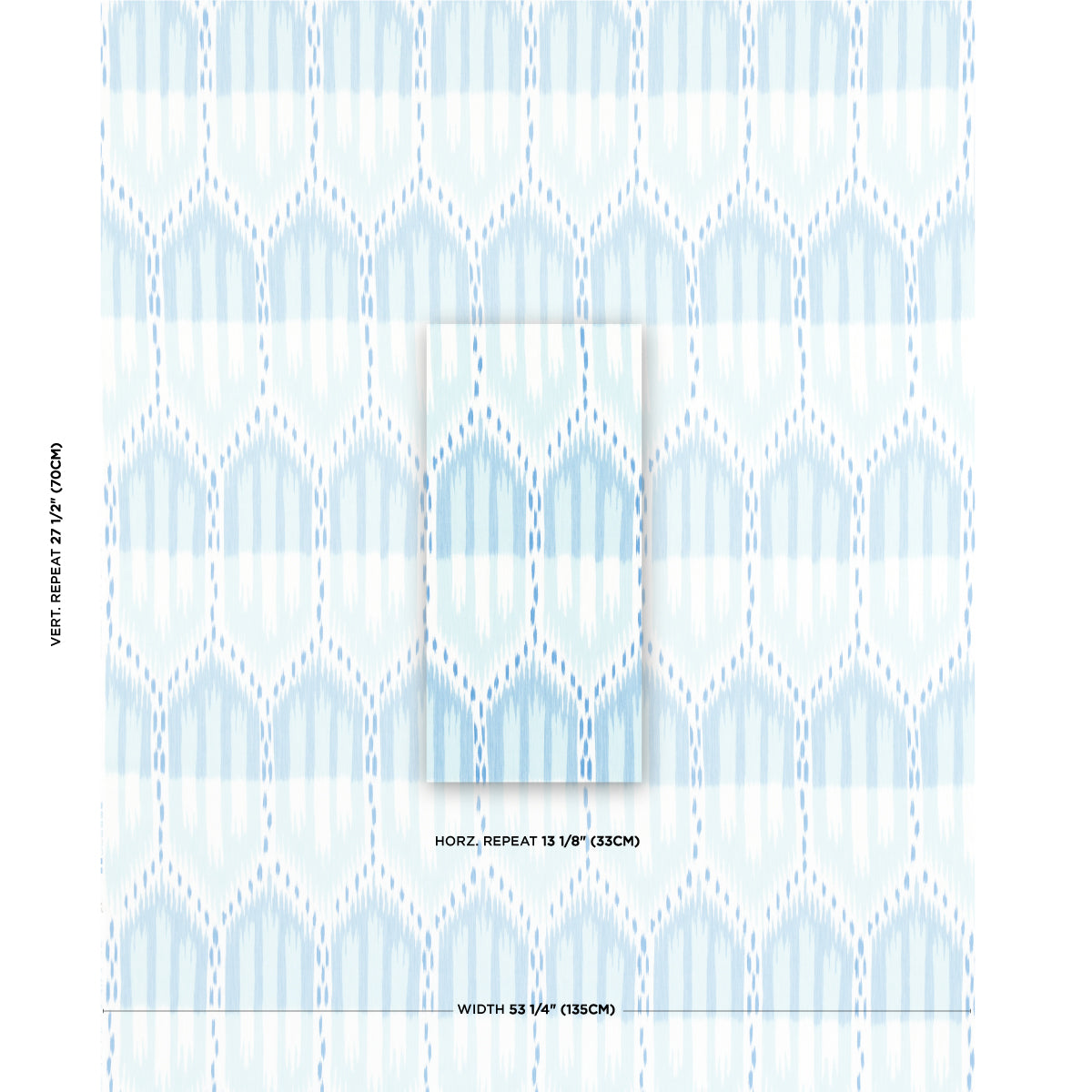 BUKHARA-IKAT-SKY-AND-AQUA-SCHUMACHER-176085 - Schumacher Fabric