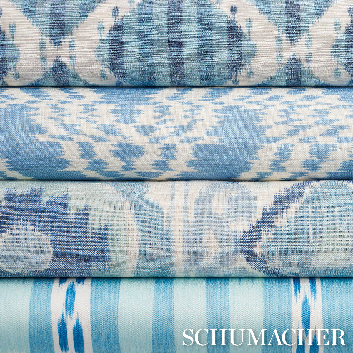 BUKHARA-IKAT-SKY-AND-AQUA-SCHUMACHER-176085 - Schumacher Fabric