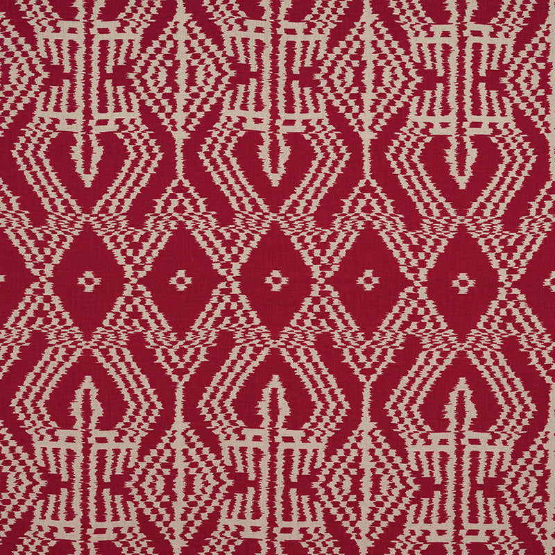 Asaka Ikat - Red - Schumacher 176090 Fabric - Schumacher Fabric