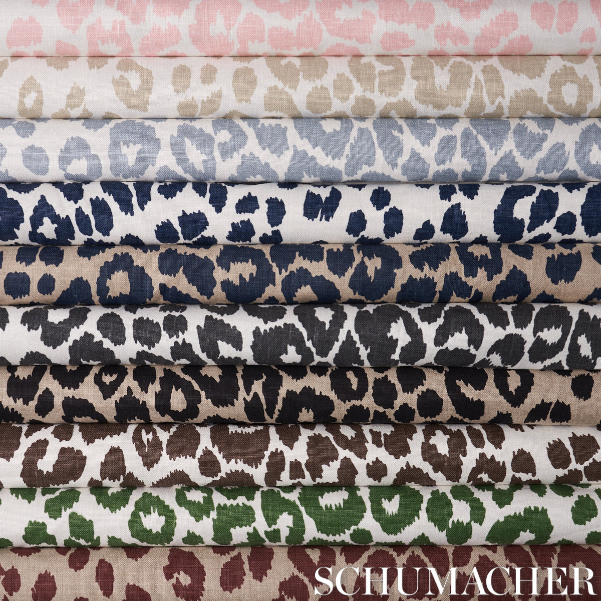 Iconic Leopard - Sky - Schumacher 176453 Fabric - Schumacher Fabric