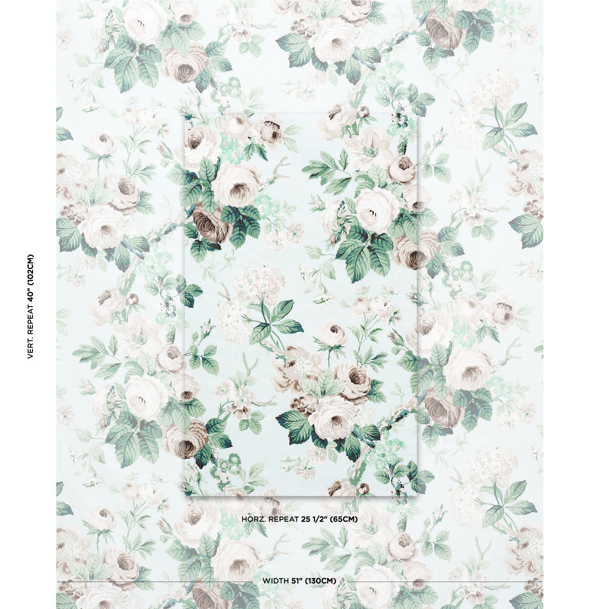 NANCY-FLORAL-SEAFOAM-SCHUMACHER-177204 - Schumacher Fabric