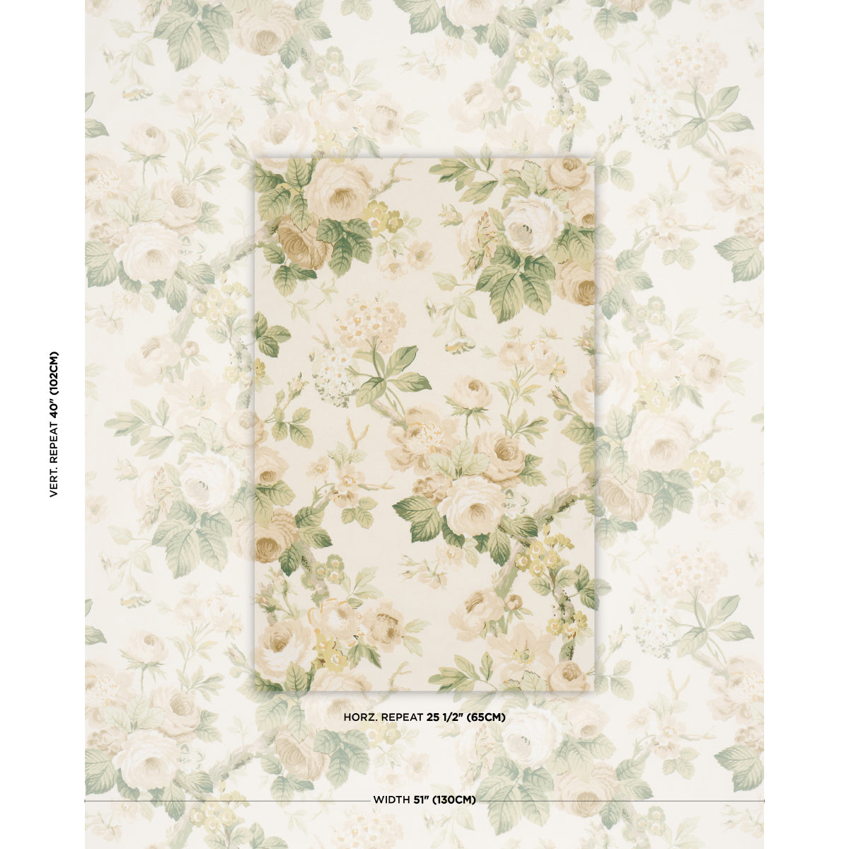 Nancy Floral - Ivory - Schumacher 177206 Fabric - Schumacher Fabric