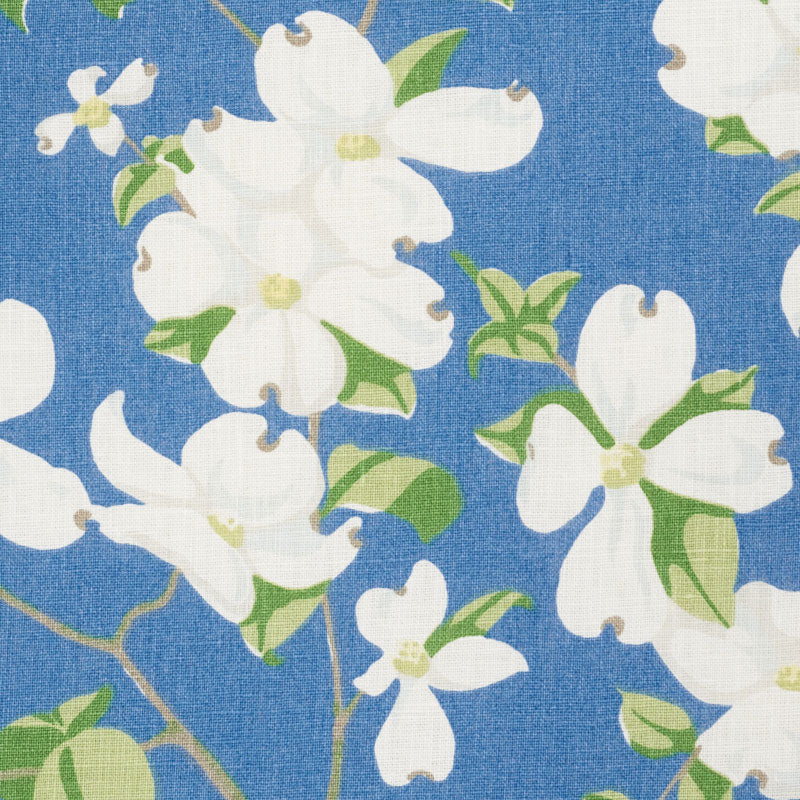 Blooming Branch - Blue - Schumacher 177411 Fabric - Schumacher Fabric