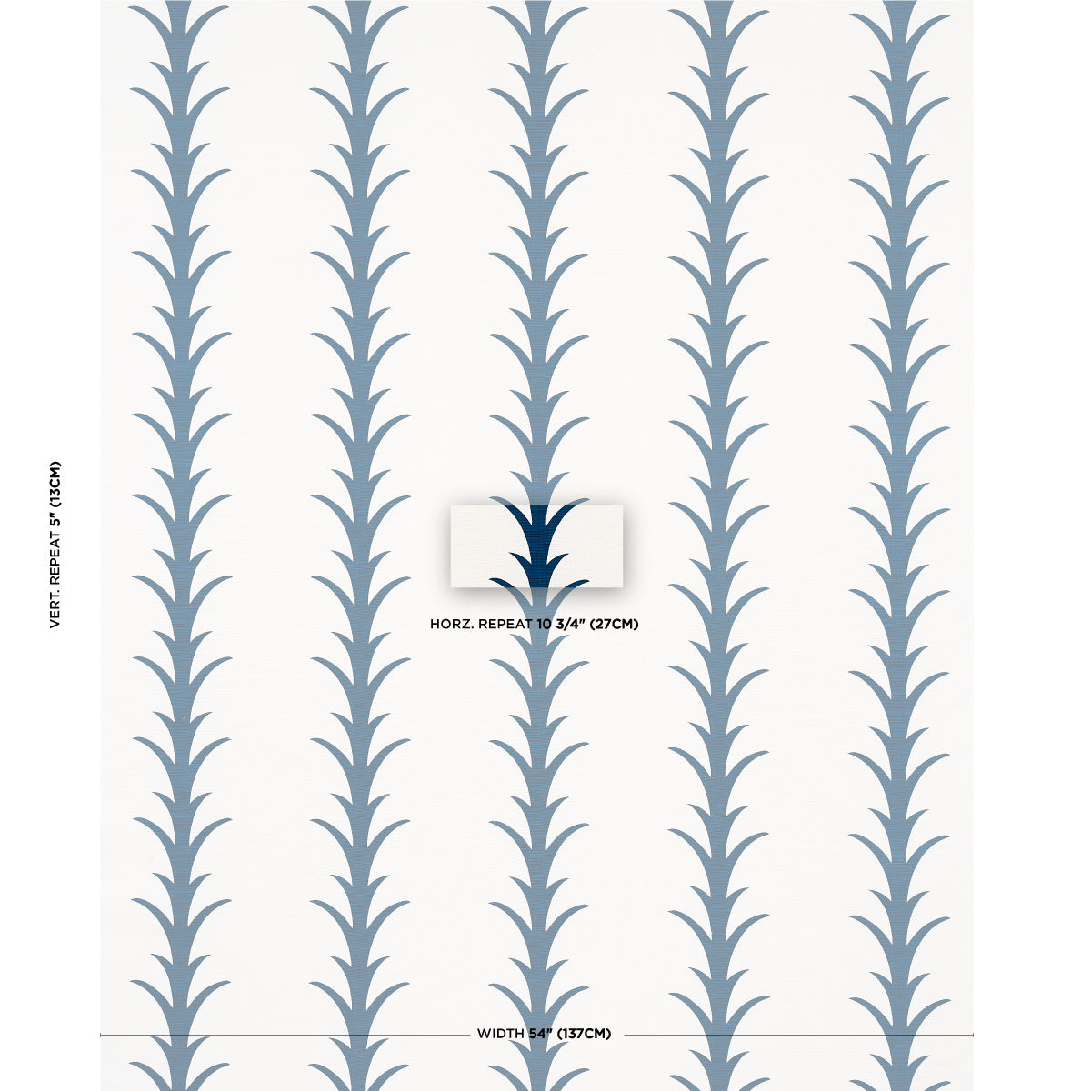 Acanthus Stripe - Navy - Schumacher 177635 Fabric - Schumacher Fabric