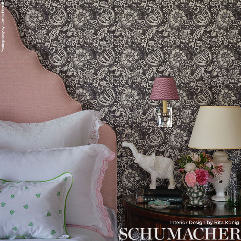 POMEGRANATE-PRINT-CHARCOAL-SCHUMACHER-177691 - Schumacher Fabric