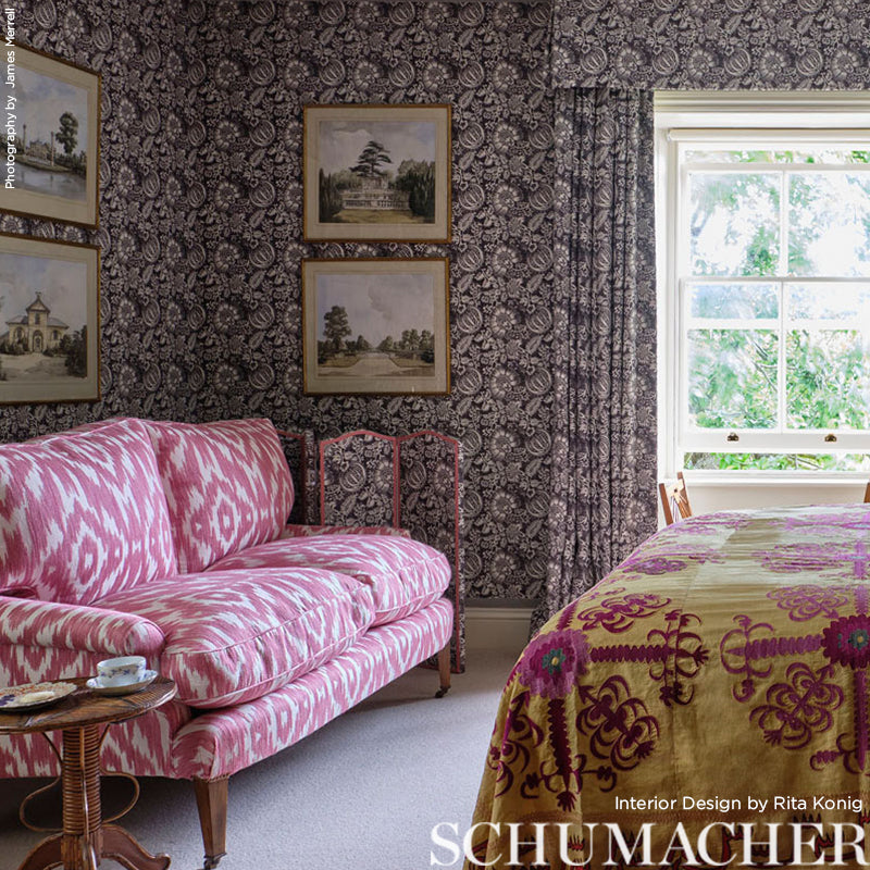 POMEGRANATE-PRINT-CHARCOAL-SCHUMACHER-177691 - Schumacher Fabric