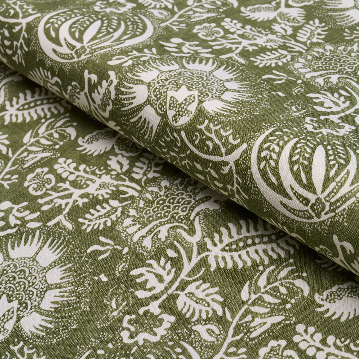 Pomegranate Print - Olive - Schumacher 177695 Fabric - Schumacher Fabric