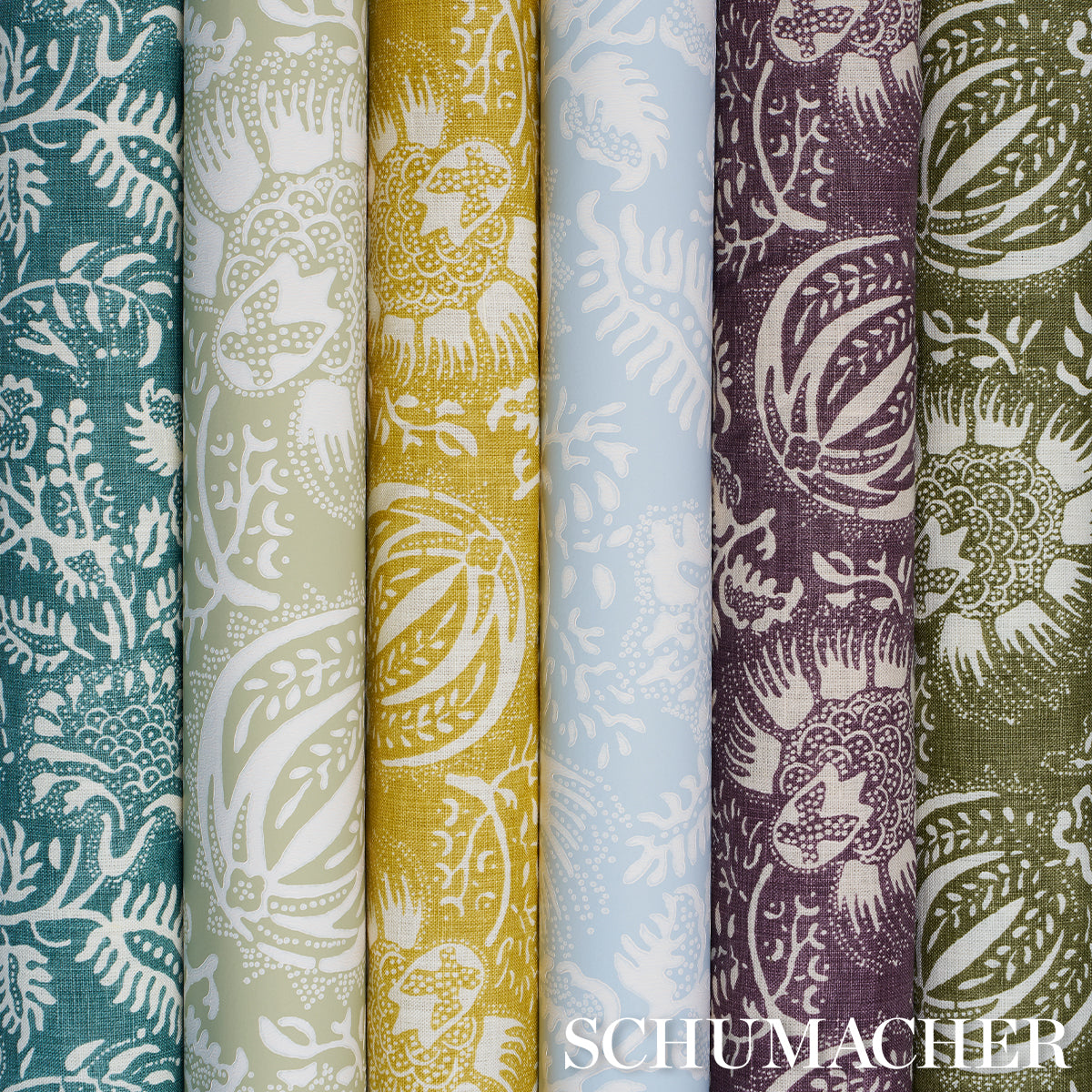 POMEGRANATE-PRINT-AUBERGINE-SCHUMACHER-177697 - Schumacher Fabric