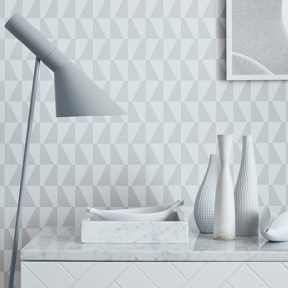Trapez - Grey - Schumacher 1778 Wallpaper - Schumacher Wallpaper