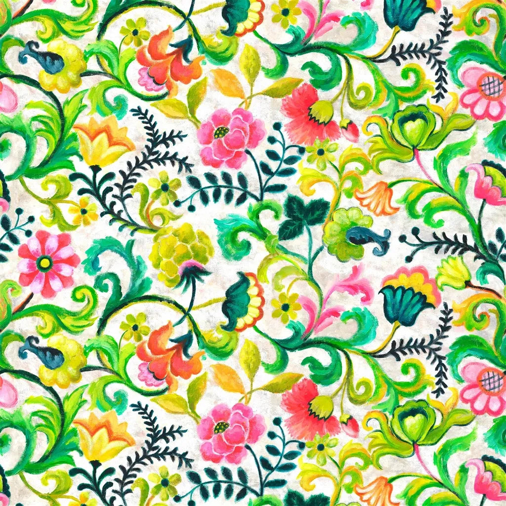 Osier Damassé Fuchsia Fabric