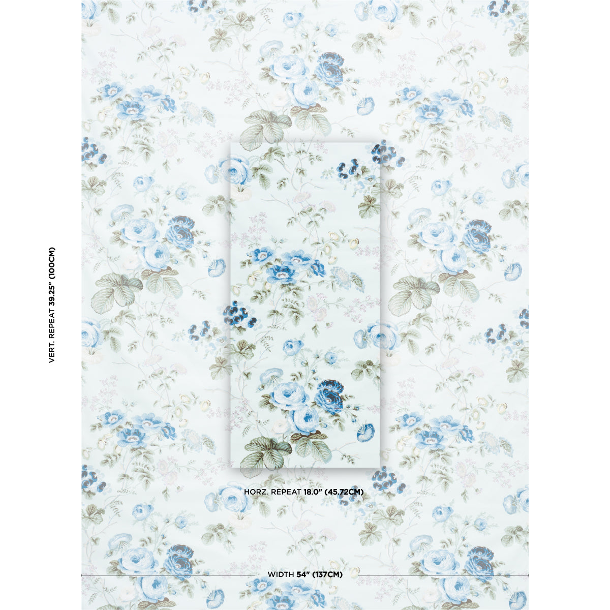 SALISBURY-CHINTZ-CELADON-SCHUMACHER-178150 - Schumacher Fabric