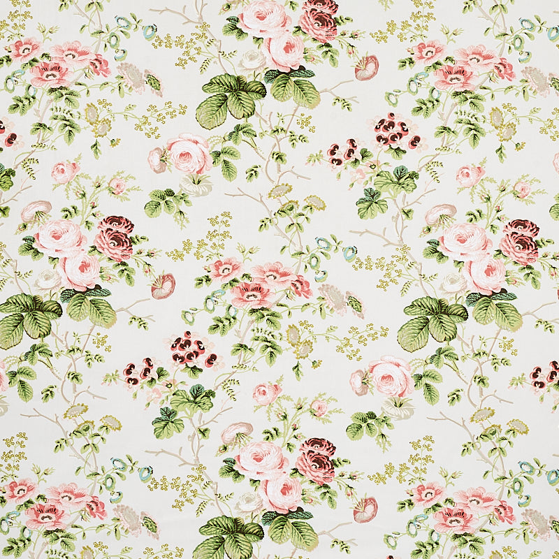 Salisbury Chintz - Blush - Schumacher 178155 Fabric - Schumacher Fabric