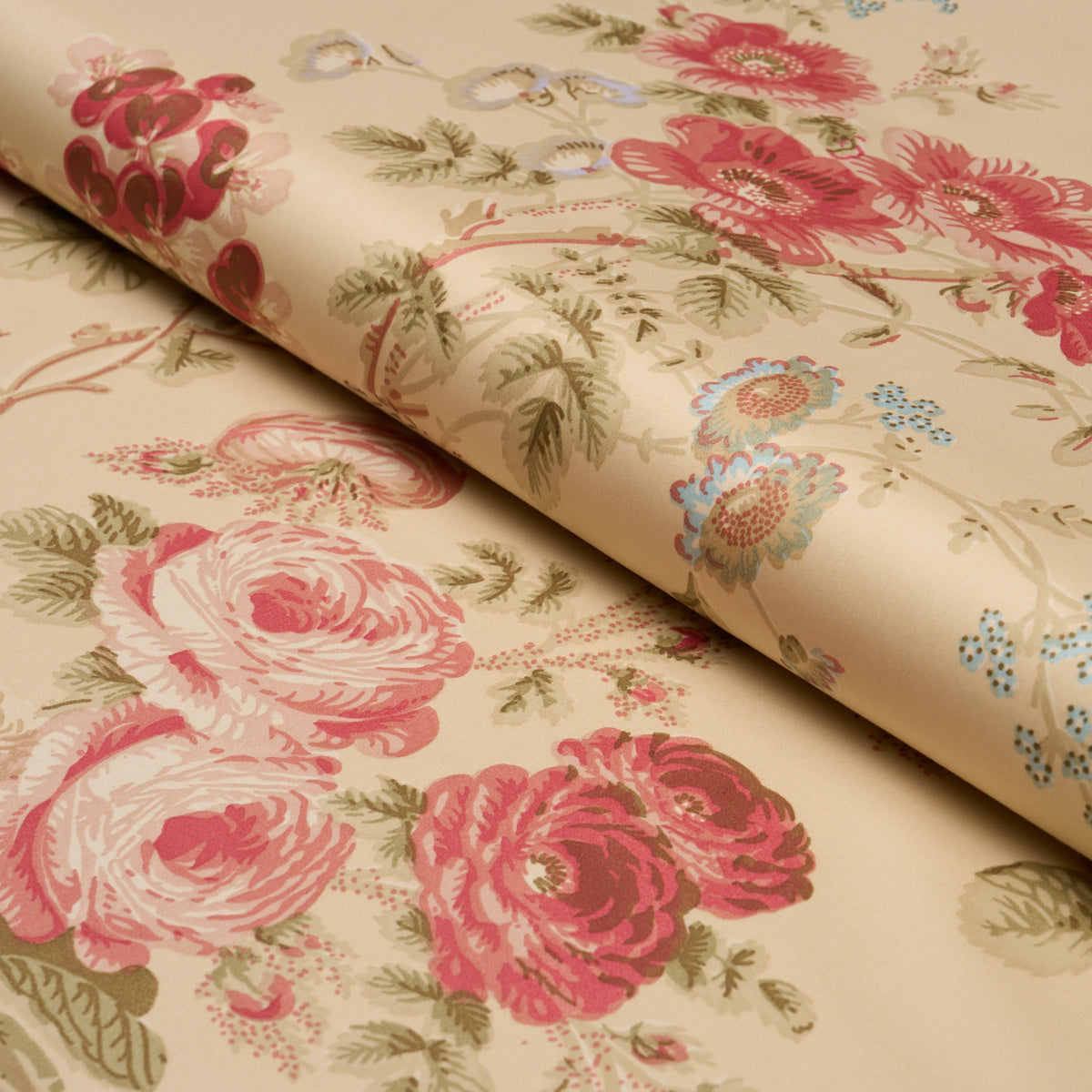 Salisbury Chintz - Butter - Schumacher 178157 Fabric - Schumacher Fabric
