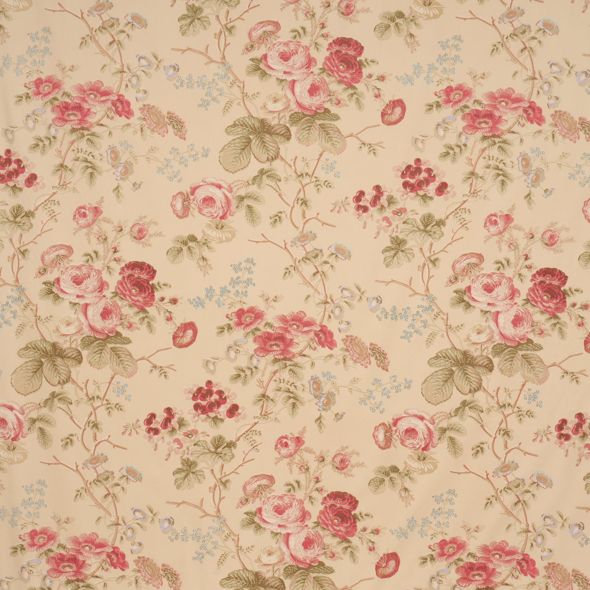 Salisbury Chintz - Butter - Schumacher 178157 Fabric - Schumacher Fabric