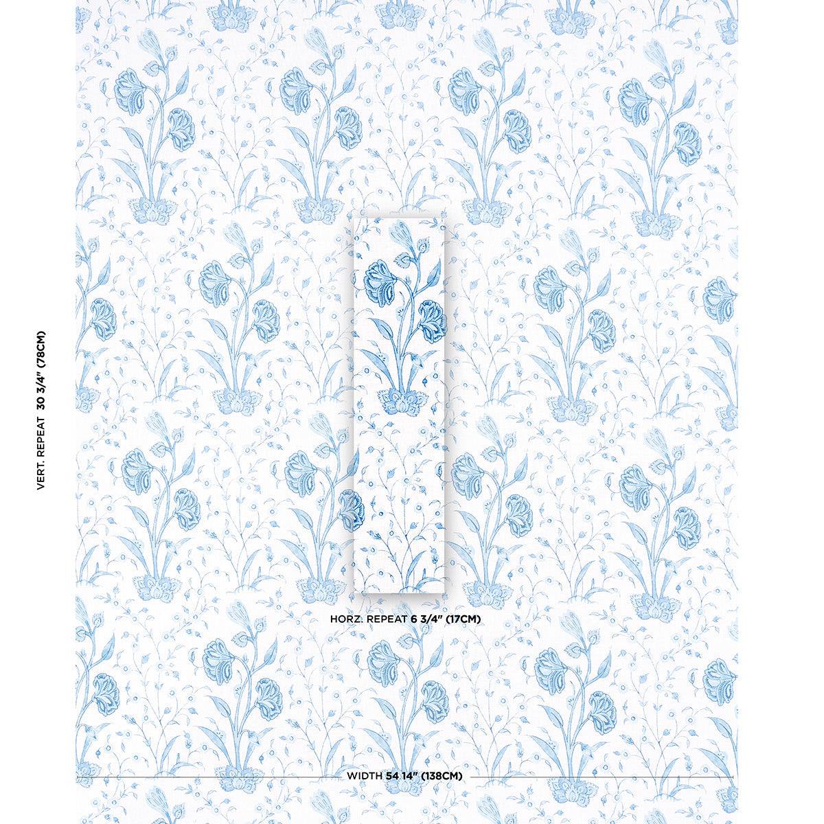 Khilana Floral - Porcelain - Schumacher 178335 Fabric - Schumacher Fabric