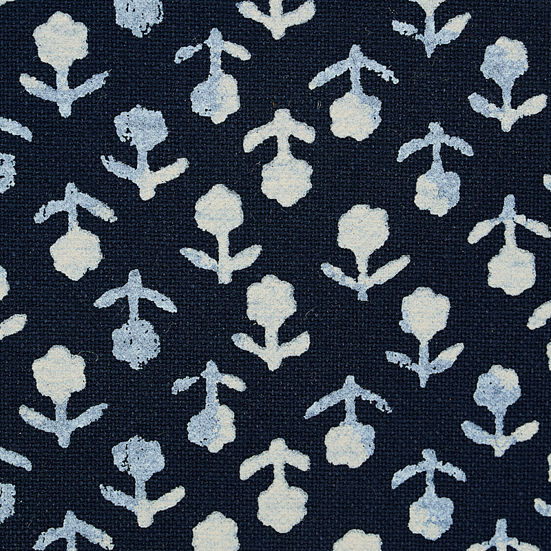 BEATRIZ-HANDPRINT-INDIGO-SCHUMACHER-179351 - Schumacher Fabric