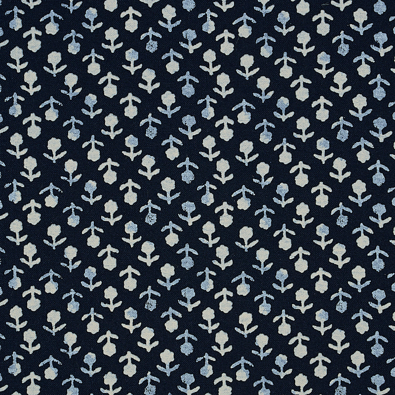 BEATRIZ-HANDPRINT-INDIGO-SCHUMACHER-179351 - Schumacher Fabric