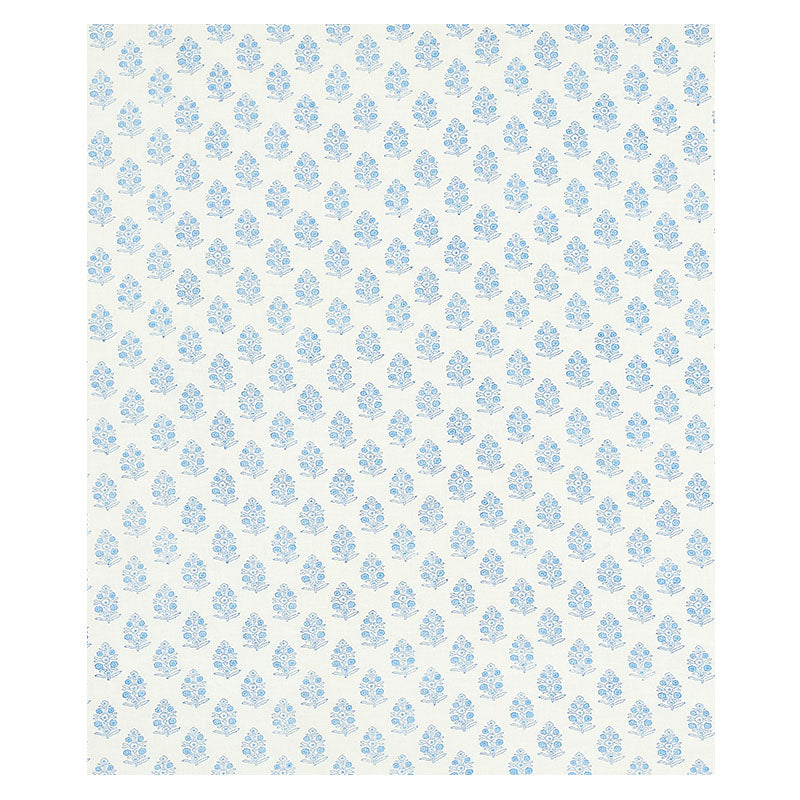 ADITI-HAND-BLOCKED-PRINT-BLUE-SCHUMACHER-179360 - Schumacher Tela