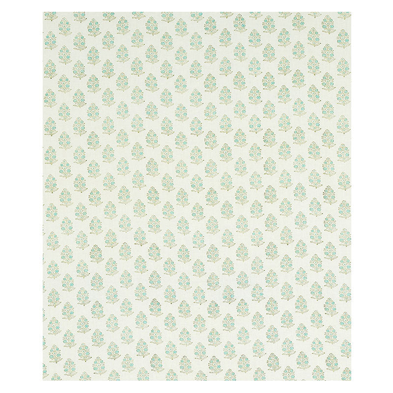ADITI-HAND-BLOCKED-PRINT-GREEN-SCHUMACHER-179361 - Schumacher Fabric
