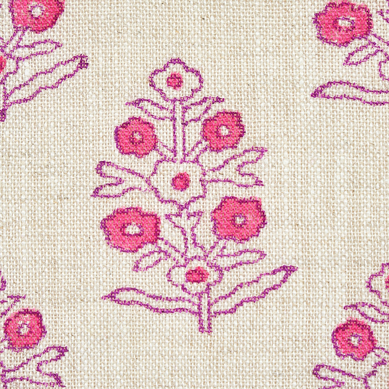 ADITI-HAND-BLOCKED-PRINT-PINK-SCHUMACHER-179362 - Schumacher Tela