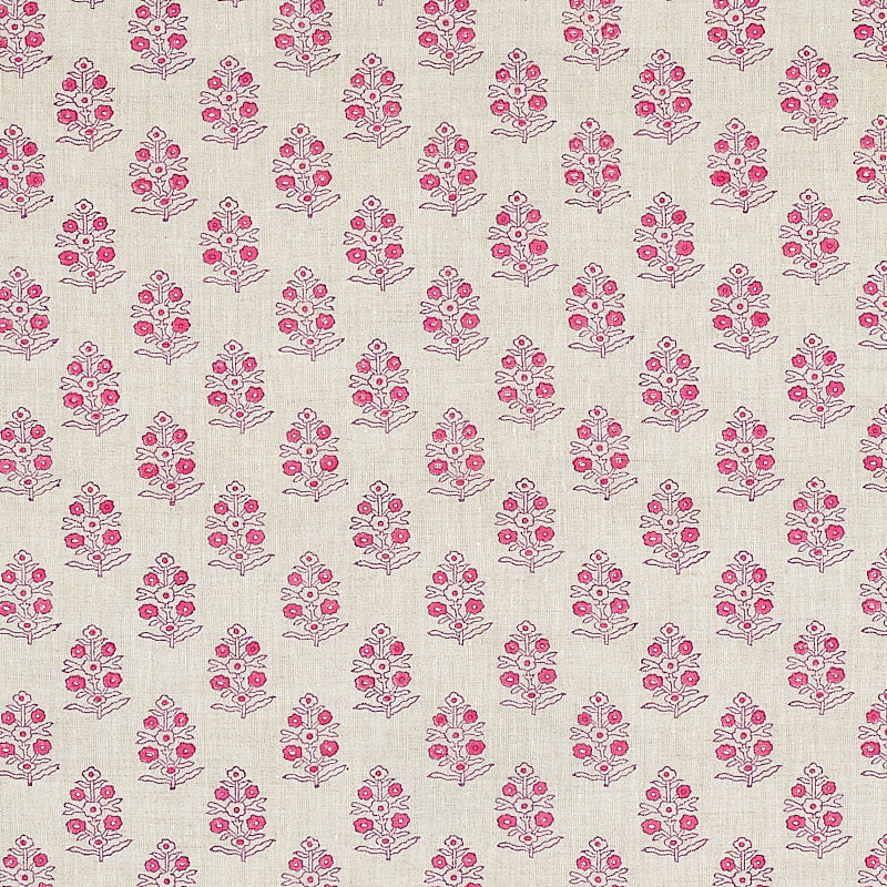 ADITI-HAND-BLOCKED-PRINT-PINK-SCHUMACHER-179362 - Schumacher Tela