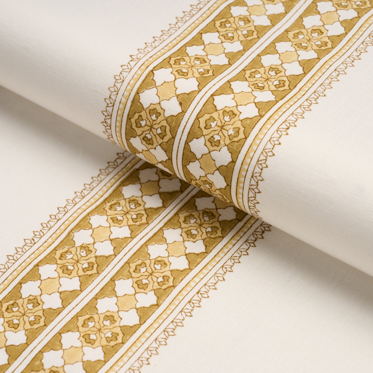 Amira Hand-Block Print - Ochre - Schumacher 179374 Fabric - Schumacher Fabric