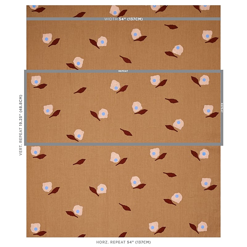 AQUINNAH-HAND-BLOCK-PRINT-CAMEL-SCHUMACHER-179891 - Schumacher Fabric