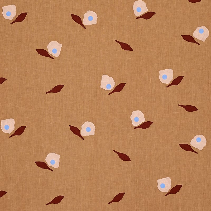 AQUINNAH-HAND-BLOCK-PRINT-CAMEL-SCHUMACHER-179891 - Schumacher Fabric