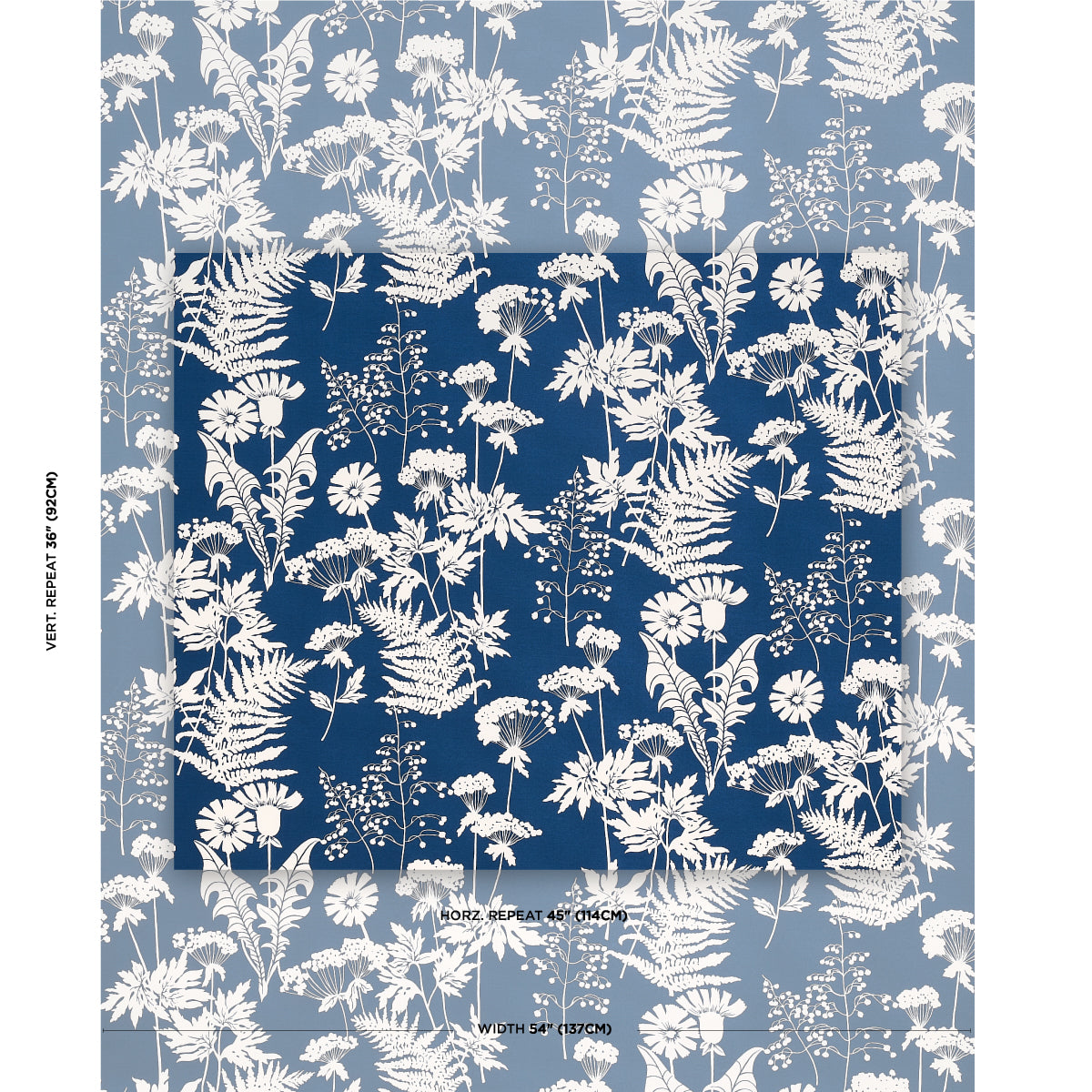 SPRING-FLORAL-INDOOR-OUTDOOR-NAVY-SCHUMACHER-180220 - Schumacher Fabric