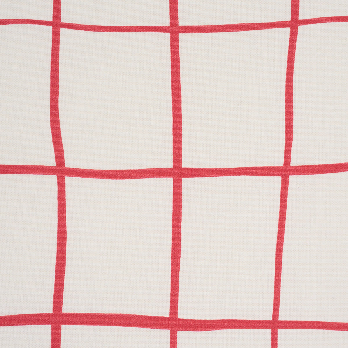 Painterly Windowpane - Red - Schumacher 180293 Fabric - Schumacher Fabric