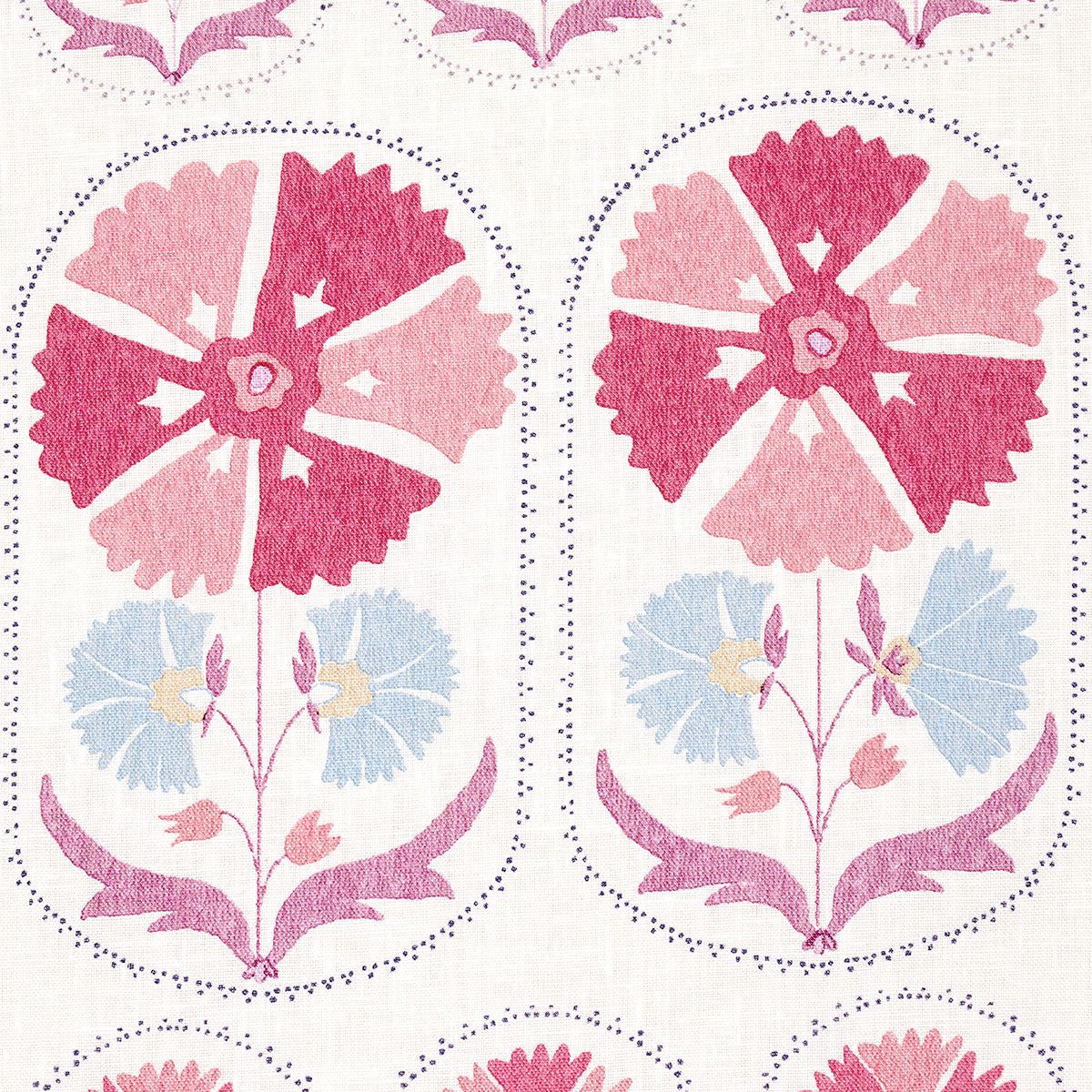 ANJUNA-FLORAL-LINEN-PRINT-MULBERRY-SCHUMACHER-180480 - Schumacher Fabric