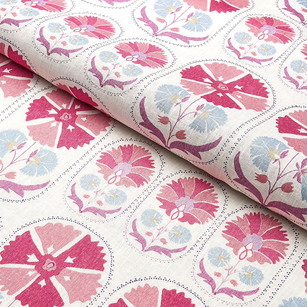 ANJUNA-FLORAL-LINEN-PRINT-MULBERRY-SCHUMACHER-180480 - Schumacher Fabric