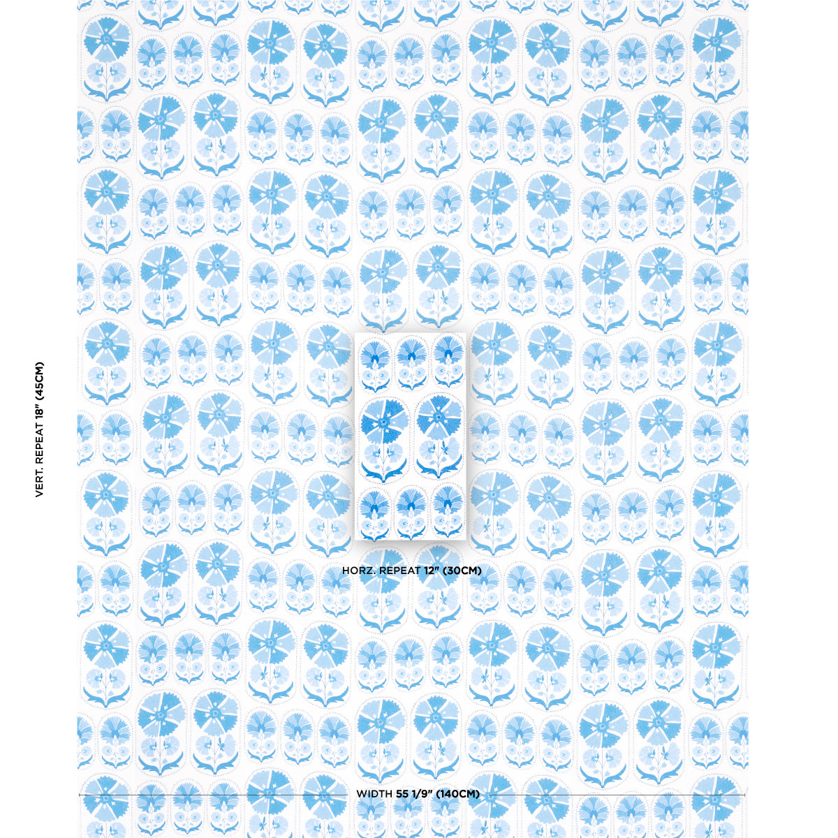ANJUNA-FLORAL-LINEN-PRINT-PORCELAIN-SCHUMACHER-180481 - Schumacher Fabric