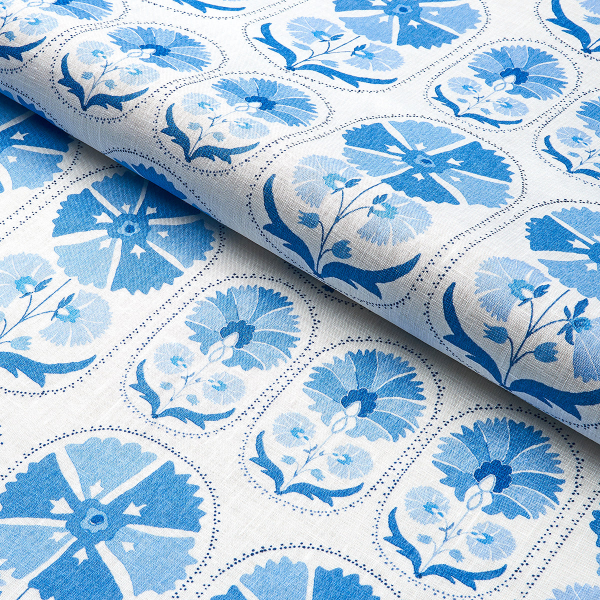 ANJUNA-FLORAL-LINEN-PRINT-PORCELAIN-SCHUMACHER-180481 - Schumacher Fabric