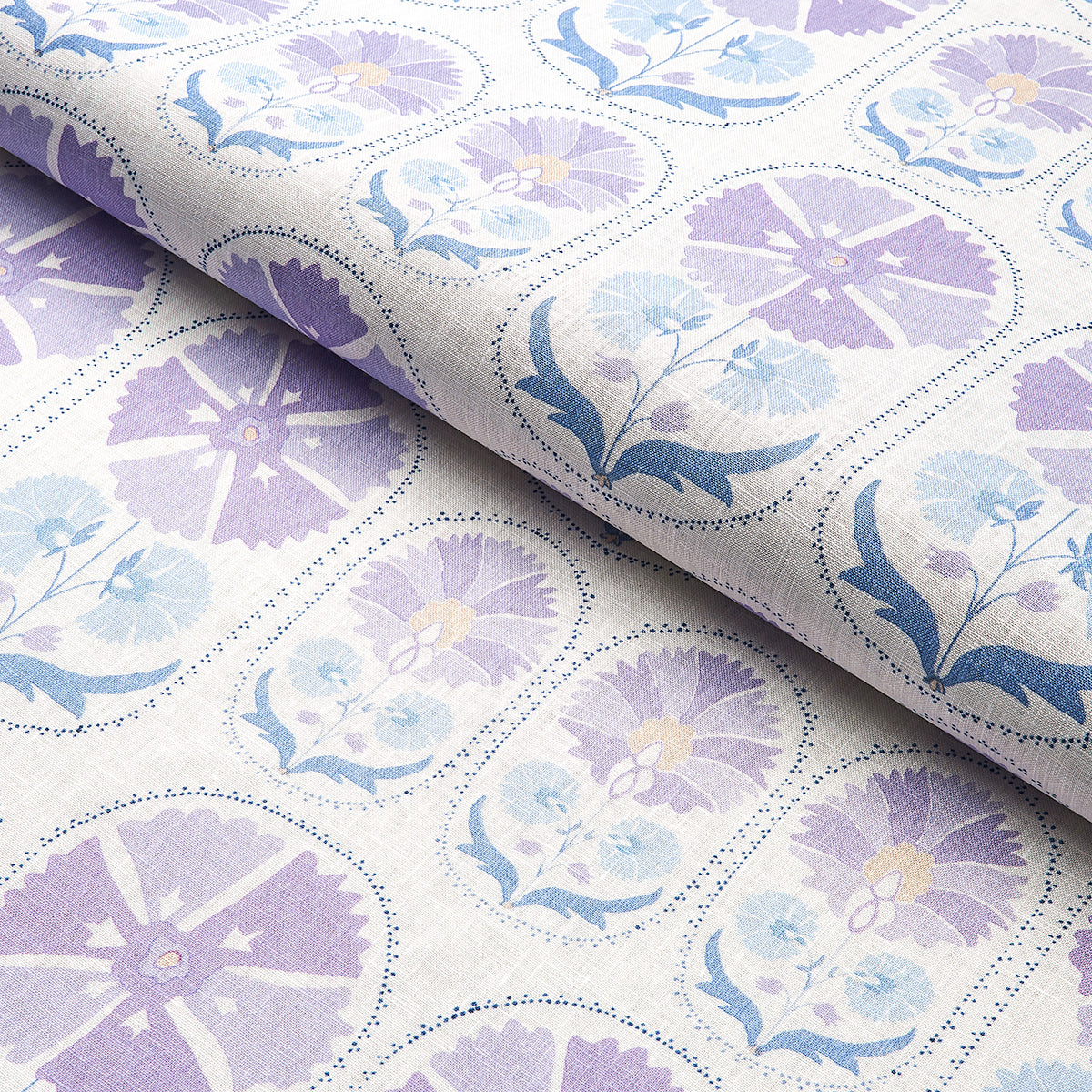 ANJUNA-FLORAL-LINEN-PRINT-LILAC-SCHUMACHER-180482 - Schumacher Fabric