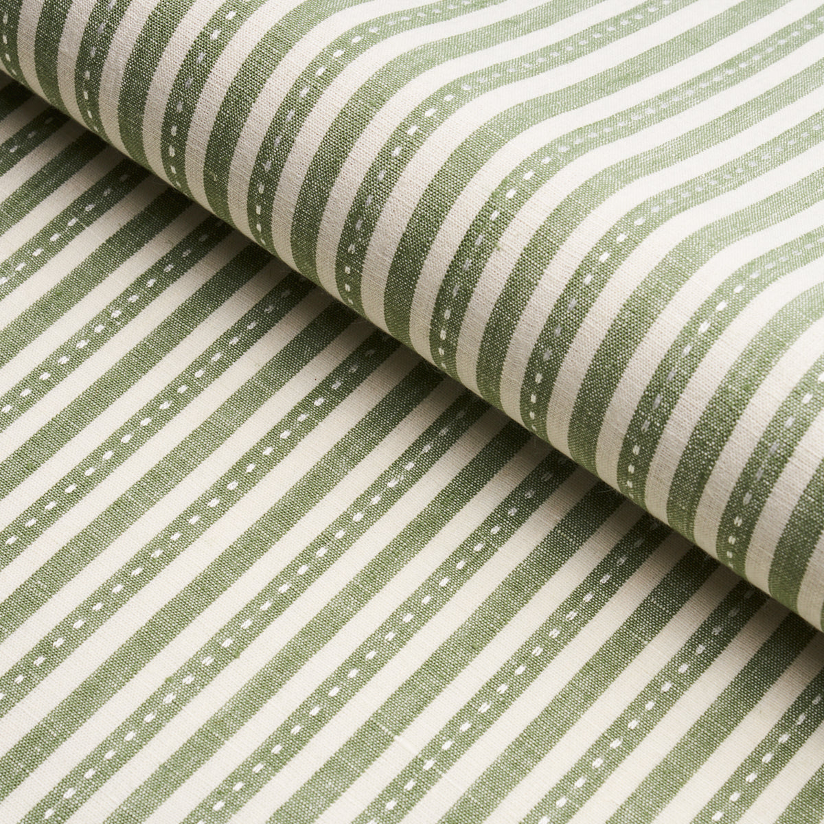 MATHIS-TICKING-STRIPE-SAGE-SCHUMACHER-180591 - Schumacher Fabric