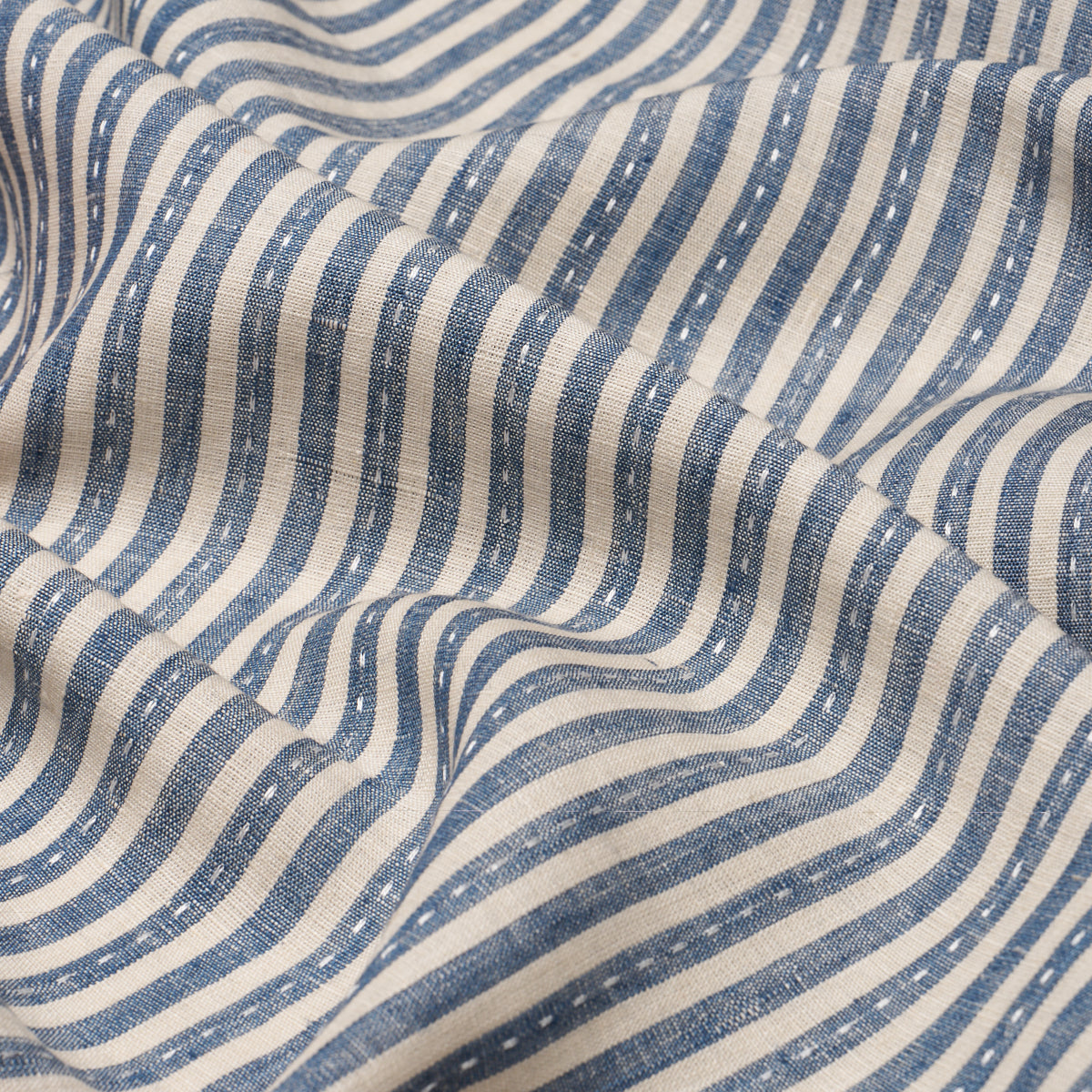 MATHIS-TICKING-STRIPE-INDIGO-SCHUMACHER-180593 - Schumacher Fabric