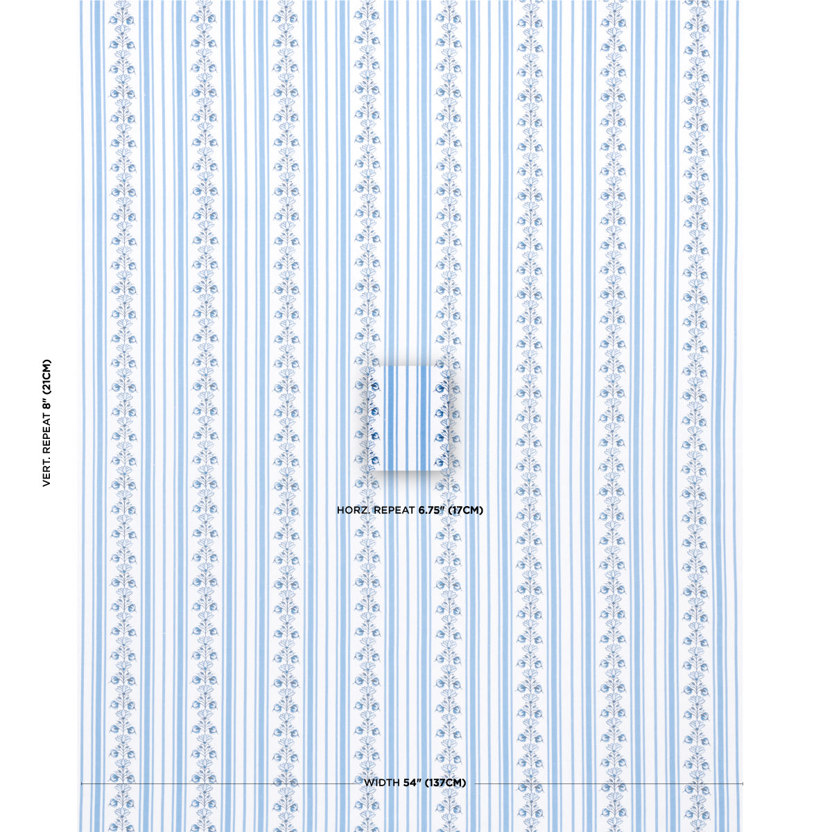DELFT-STRIPE-CORNFLOWER-BLUE-SCHUMACHER-180660 - Schumacher Fabric