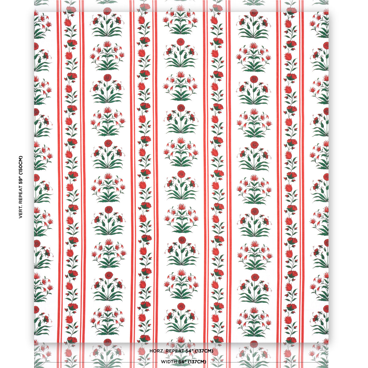 ROYAL-POPPY-STRIPE-RED-SCHUMACHER-180671 - Schumacher Fabric