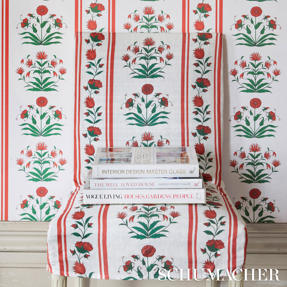 ROYAL-POPPY-STRIPE-RED-SCHUMACHER-180671 - Schumacher Fabric