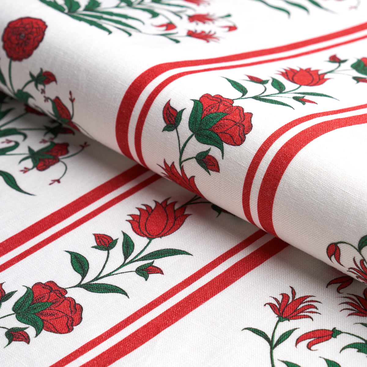 Royal Poppy Stripe - Red - Schumacher 180671 Fabric - Schumacher Fabric