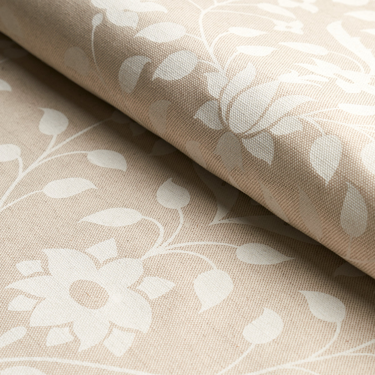 JAIPUR-MUGHAL-FLOWER-IVORY-ON-NATURAL-SCHUMACHER-180682 - Schumacher Fabric