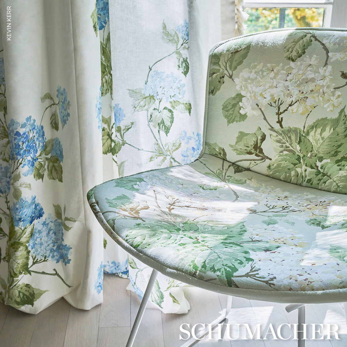 SUMMER-HYDRANGEA-CELADON-SCHUMACHER-180820 - Schumacher Fabric
