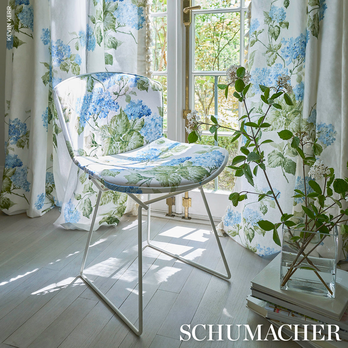 SUMMER-HYDRANGEA-BLUE-HYDRANGEA-SCHUMACHER-180822 - Schumacher Tela