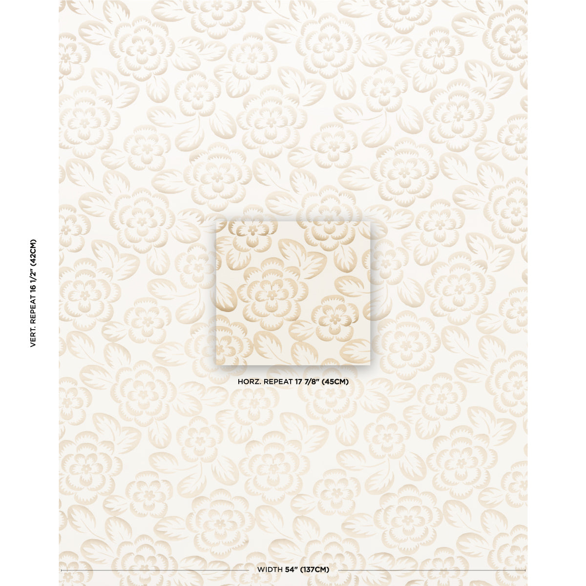 ANGELICA-FLORAL-CHAMPAGNE-IVORY-SCHUMACHER-180870 - Schumacher Fabric