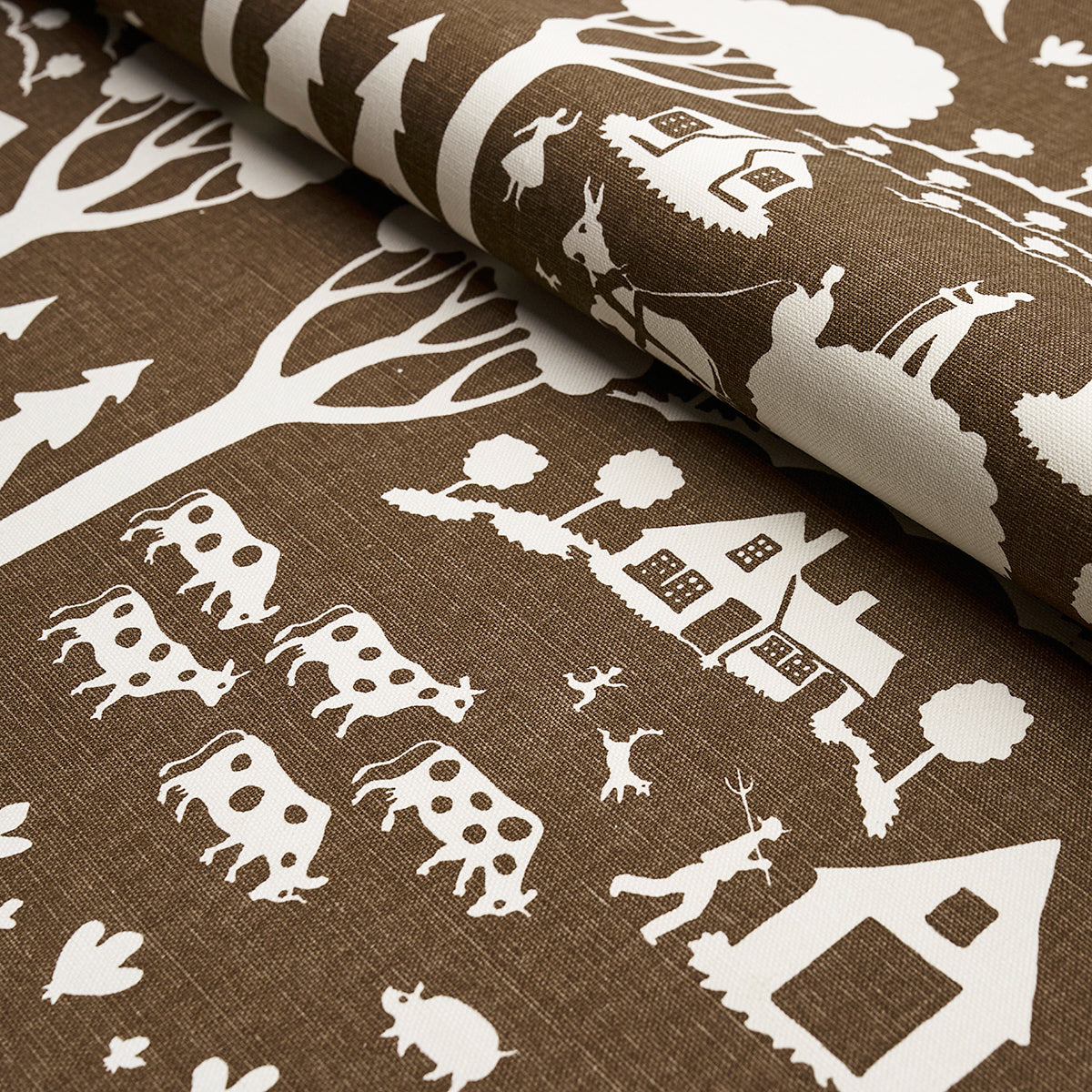 FARM-SCENE-BROWN-SCHUMACHER-180881 - Schumacher Fabric