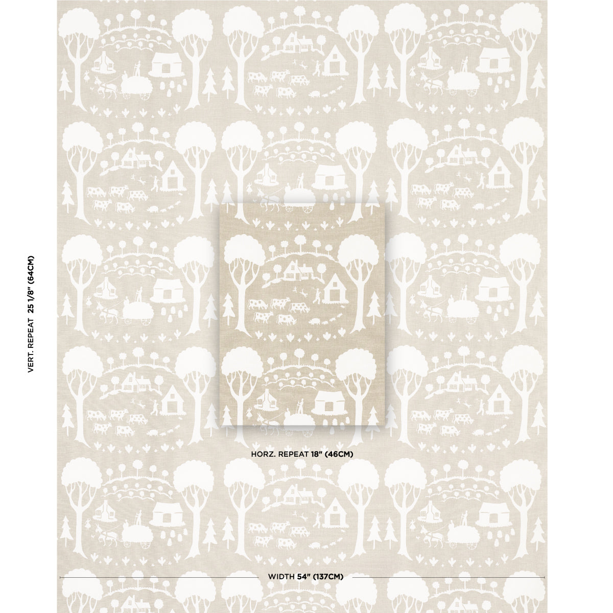 FARM-SCENE-NEUTRAL-SCHUMACHER-180882 - Schumacher Fabric