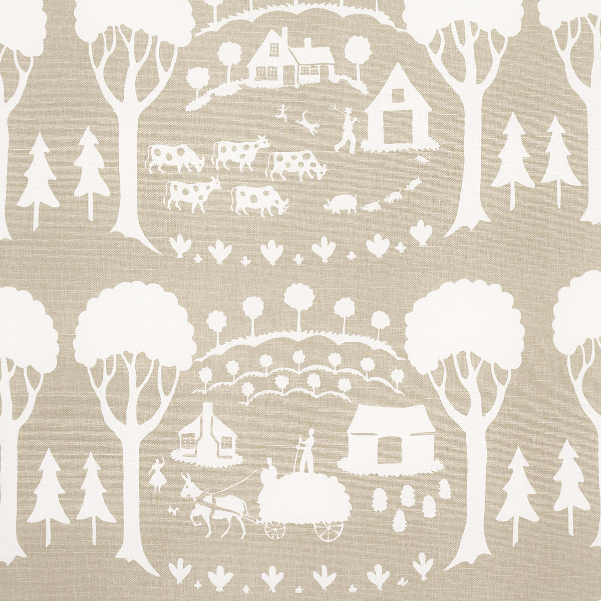 FARM-SCENE-NEUTRAL-SCHUMACHER-180882 - Schumacher Fabric