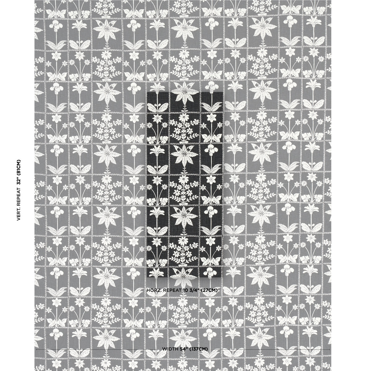 GEORGIA-WILDFLOWERS-BLACK-SCHUMACHER-180893 - Schumacher Fabric