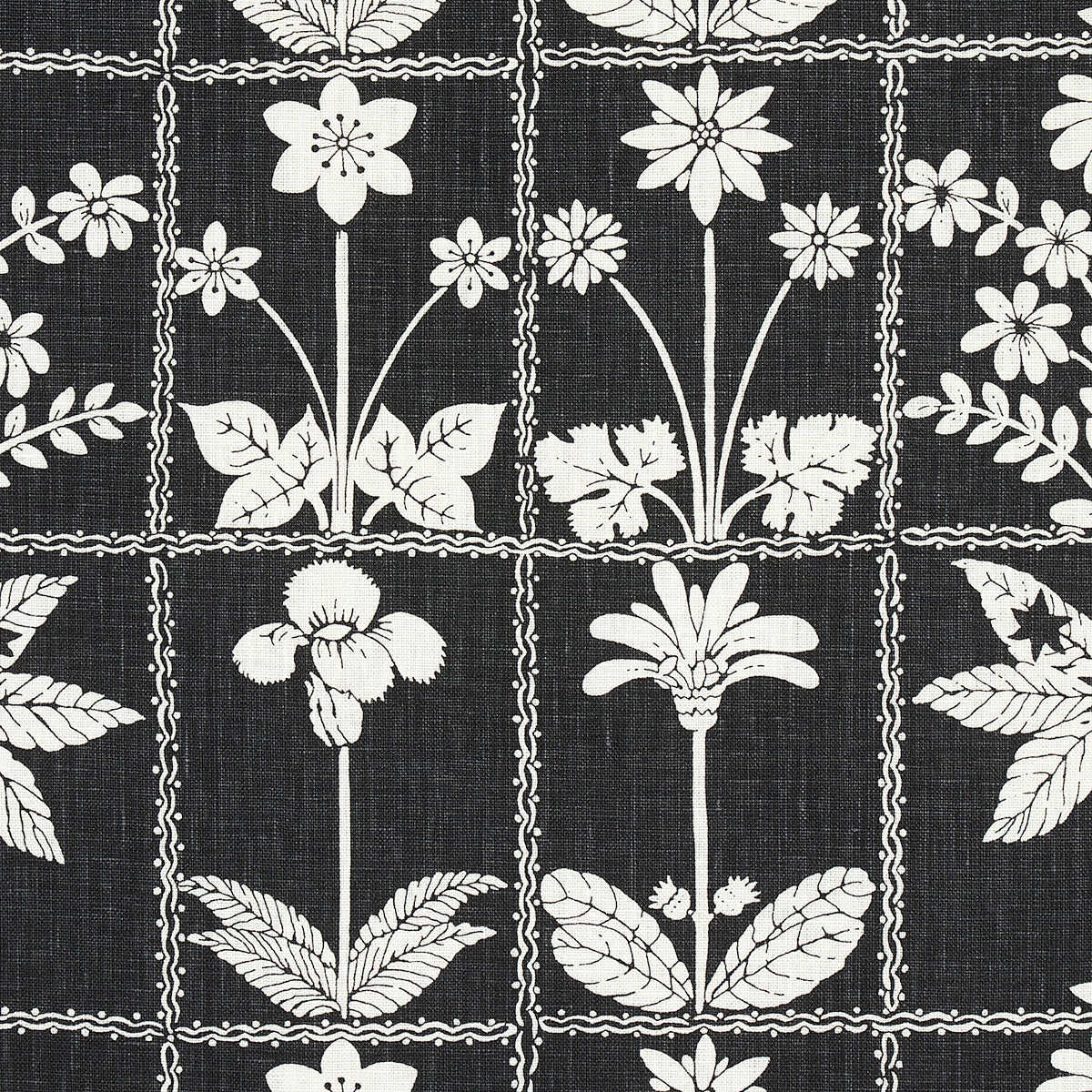 GEORGIA-WILDFLOWERS-BLACK-SCHUMACHER-180893 - Schumacher Fabric